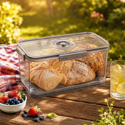 Elarie Bread Box with Freshness Timer