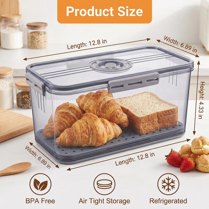 Elarie Bread Box with Freshness Timer