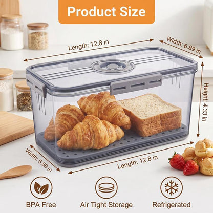 Elarie Bread Box with Freshness Timer