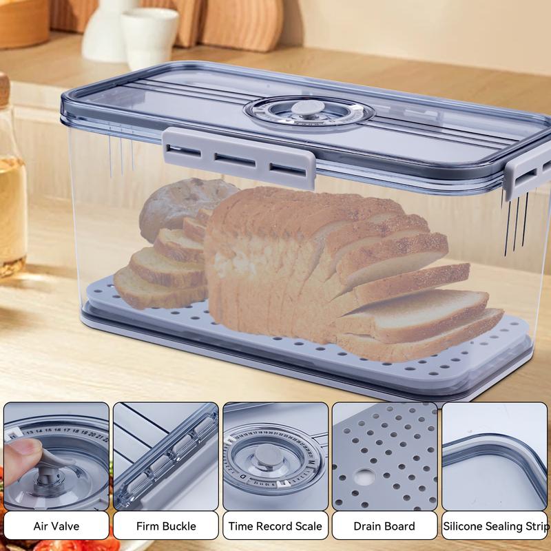 Elarie Bread Box with Freshness Timer
