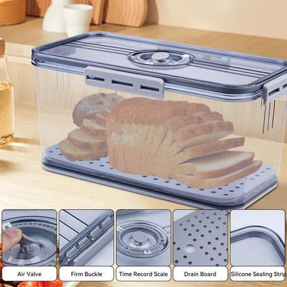 Elarie Bread Box with Freshness Timer