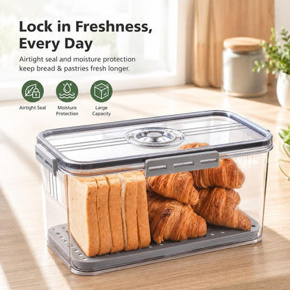 Elarie Bread Box with Freshness Timer