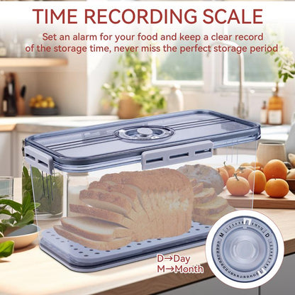 Elarie Bread Box with Freshness Timer